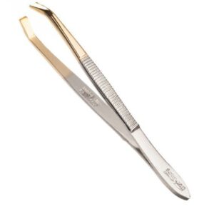 PINZA DEPILAR 8CM PUNTA DORADA