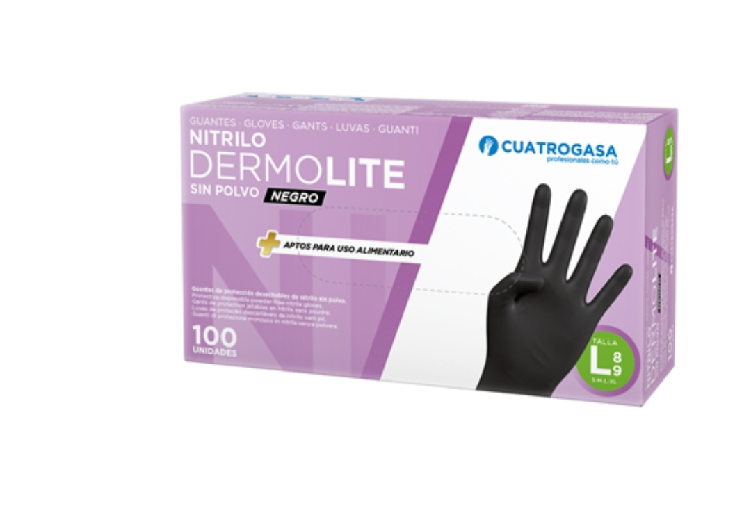 GUANTE NITRILO NEGRO 100UNID TALLA L