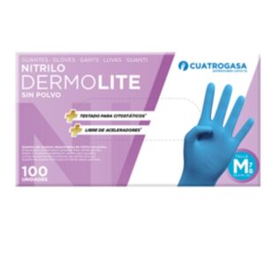 GUANTE NITRILO AZUL 100 UNID TALLA M