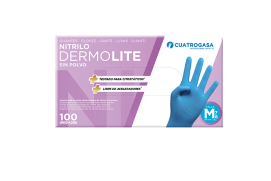 GUANTE NITRILO AZUL 100 UNID TALLA M